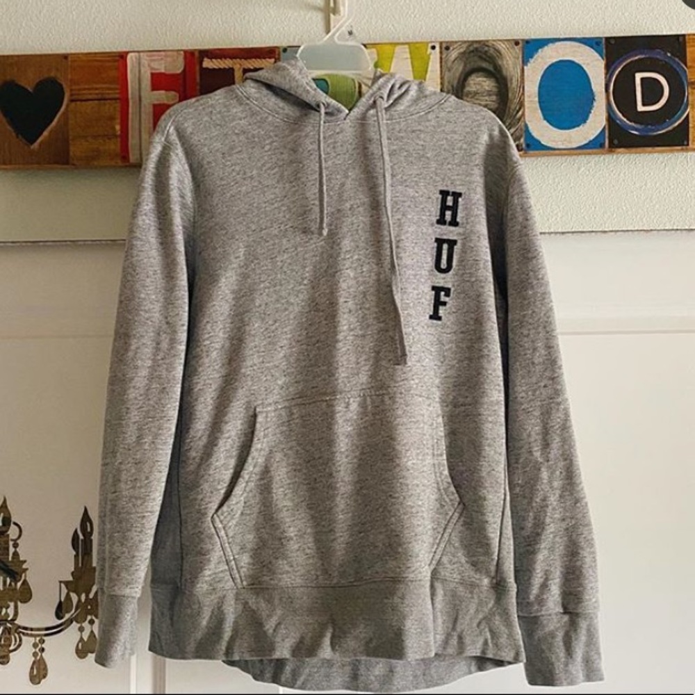 HUF embroidered gray hoodie!